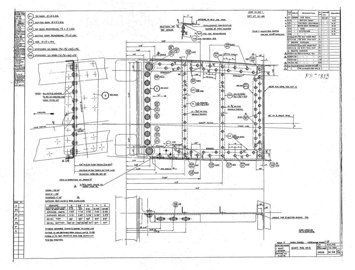 Spitfire Mk V Type 355 Blueprints 35508 29 G Cant Rib No 6 A4 Photo Print