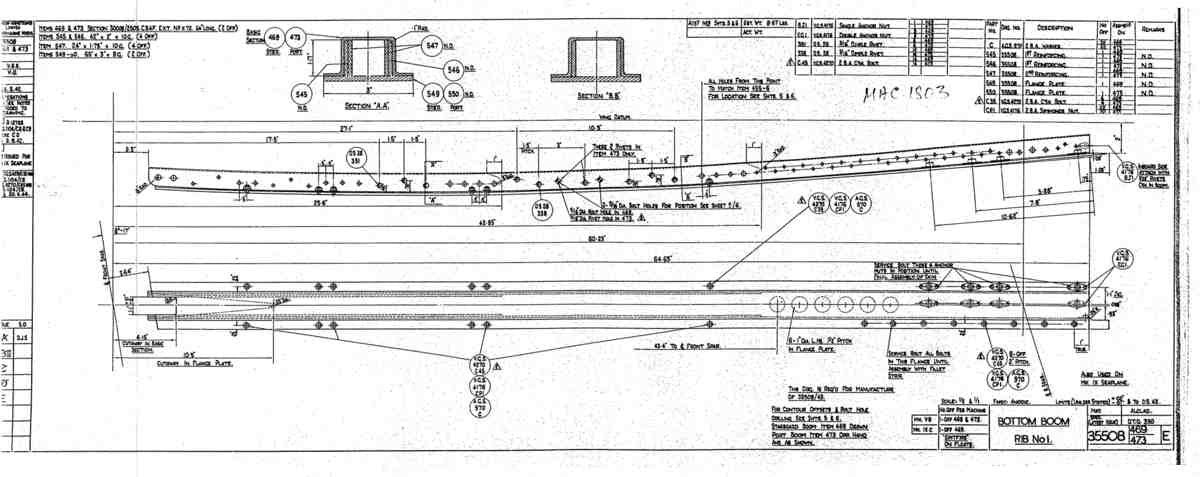 Spitfire Mk V Type 355 Blueprints 35508 469,473 E Bottom Boom Rib No 1 A4 Photo Print
