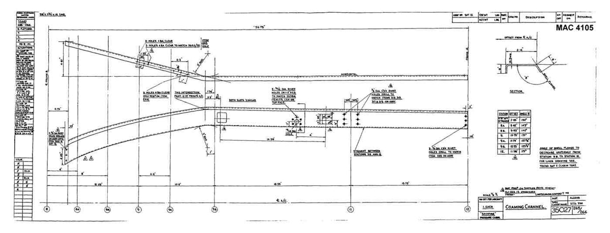 Spitfire Mk VI Type 350 Blueprints 35027 265266 Coaming Channel A4 Photo Print