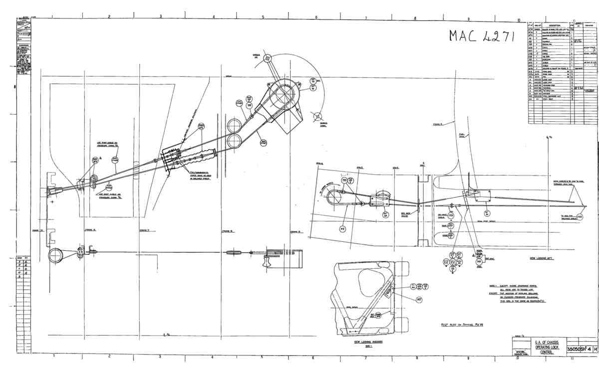 Spitfire Mk VI Type 350 Blueprints 35050 4 H Ga of Chassis Operating Lock control A4 Photo Print