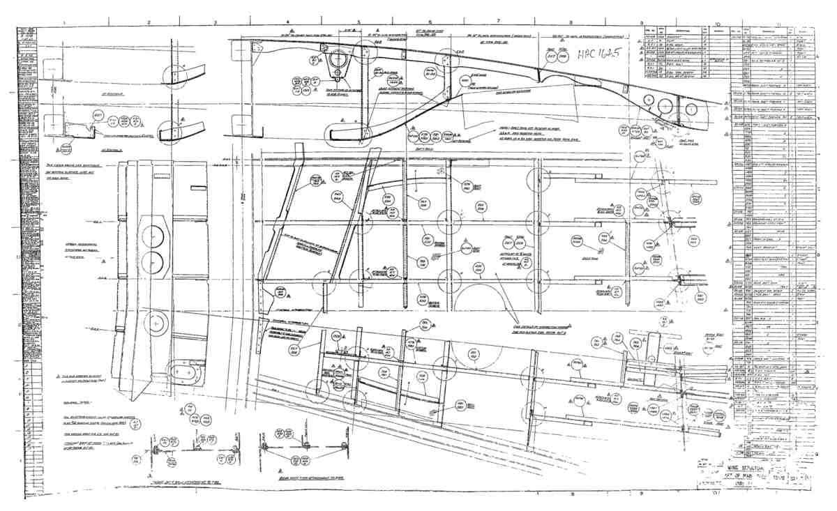 Spitfire Mk VII Type 351 Blueprints 35108 10 H Wing Structure Aft of main Ribs 1 5 A4 Photo Print