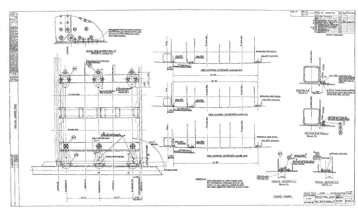 Spitfire Mk VII Type 351 Blueprints 35108 126 H Structural Assy Mk IX R.P. Installation A4 Photo Print
