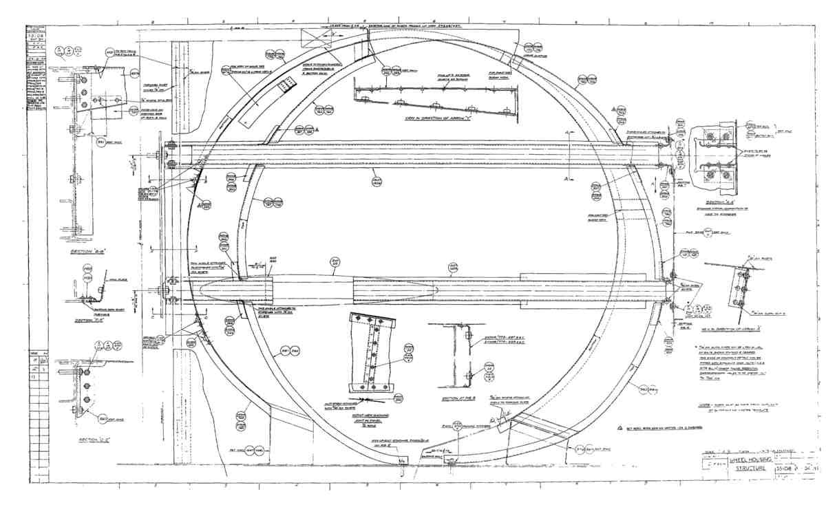 Spitfire Mk VII Type 351 Blueprints 35108 34 H Wheel Housing Structure A4 Photo Print
