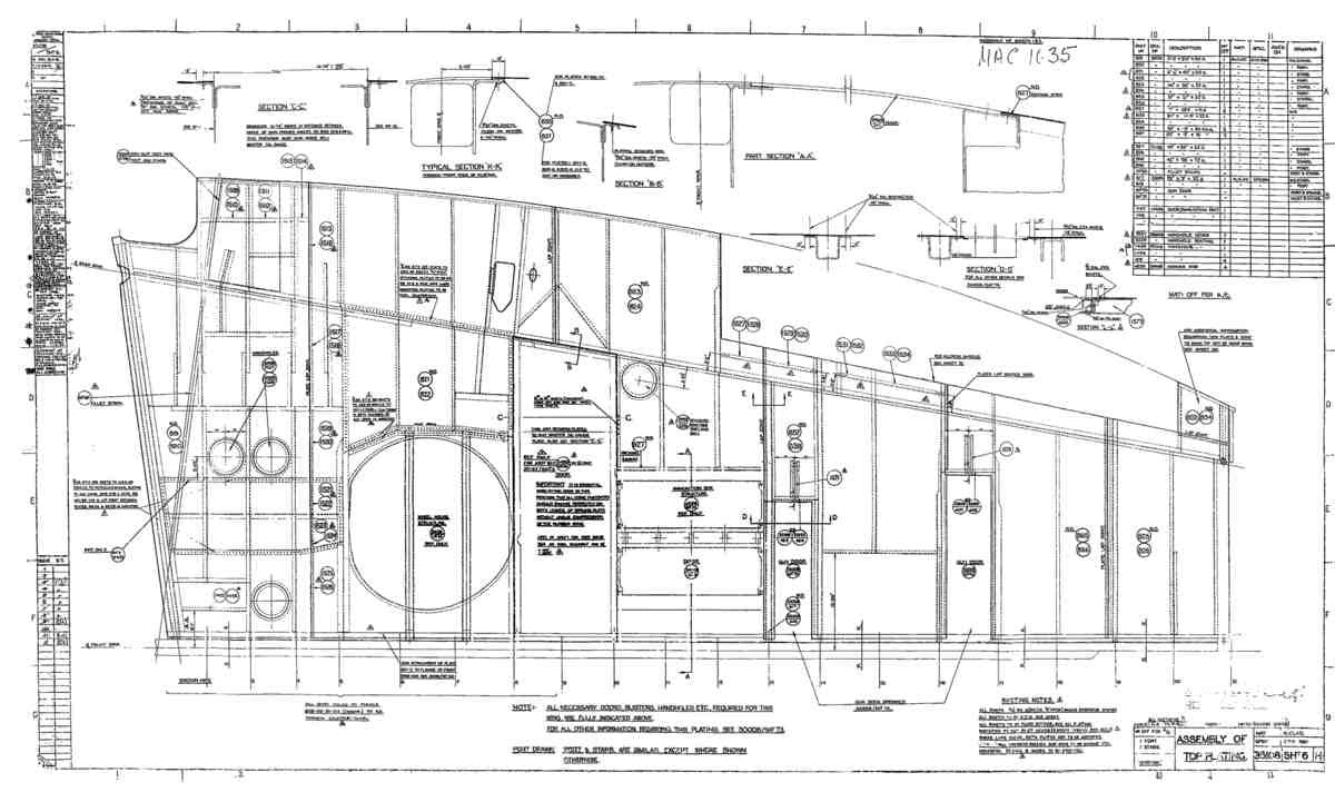 Spitfire Mk VII Type 351 Blueprints 35108 6 H Assembly of top plating A4 Photo Print