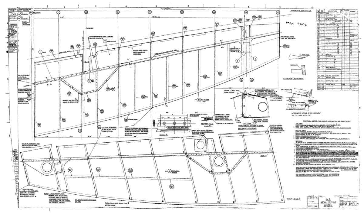 Spitfire Mk VII Type 351 Blueprints 35112 1 H GA Metal Covered Aileron A4 Photo Print