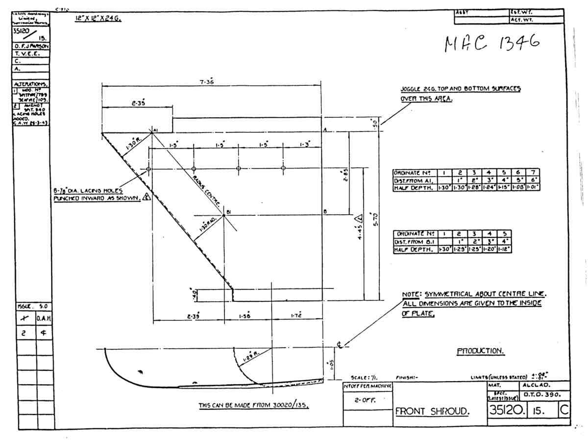 Spitfire Mk VII Type 351 Blueprints 35120 15 C Front Shroud A4 Photo Print