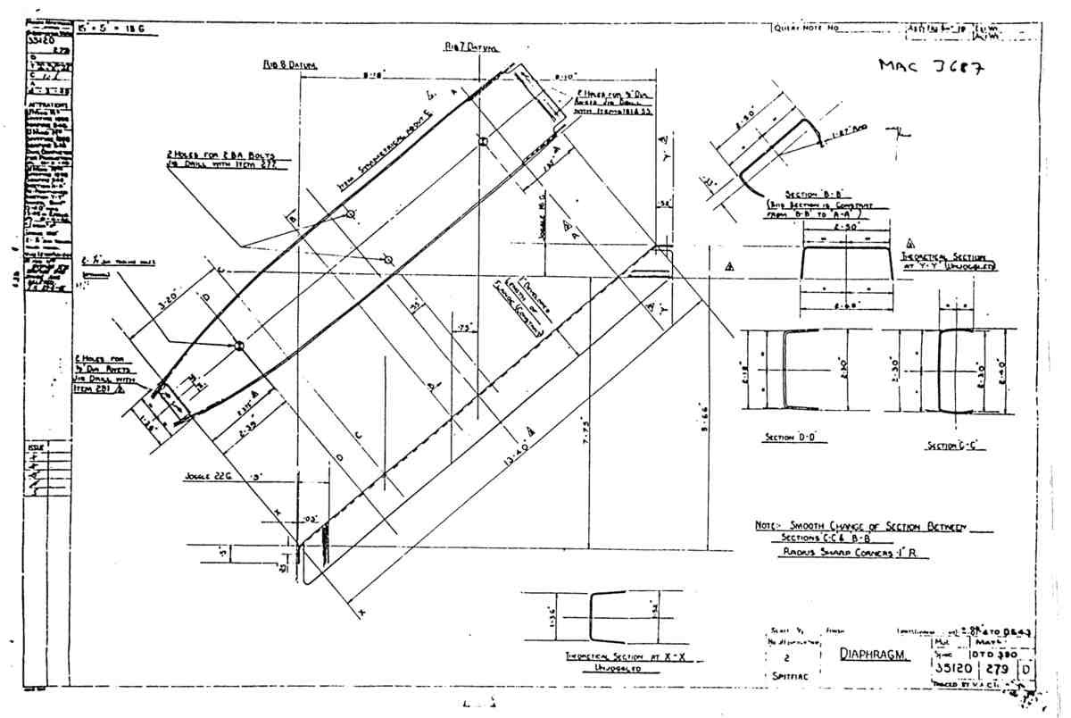 Spitfire Mk VII Type 351 Blueprints 35120 279 D Diaphragm A4 Photo Print
