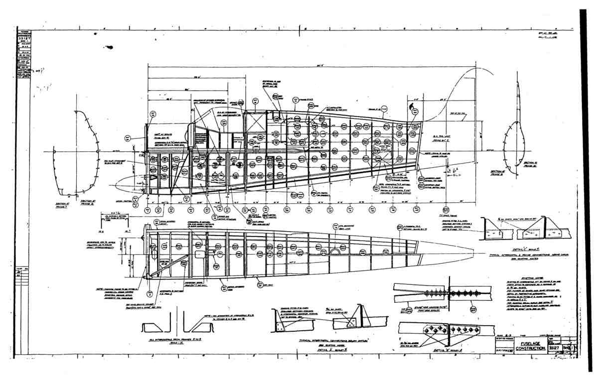 Spitfire Mk VII Type 351 Blueprints 35127 1 H Fuselage Construction A4 Photo Print
