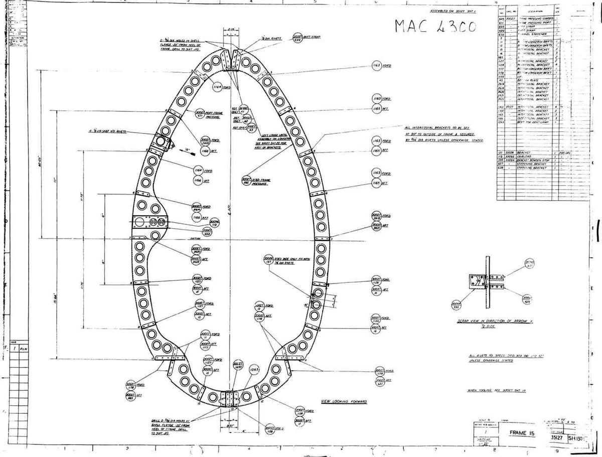 Spitfire Mk VII Type 351 Blueprints 35127 130Frame 15 A4 Photo Print