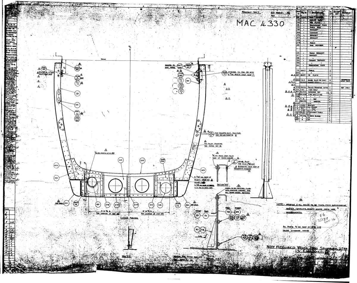 Spitfire Mk VII Type 351 Blueprints 35127 16 G Frame 6 A4 Photo Print