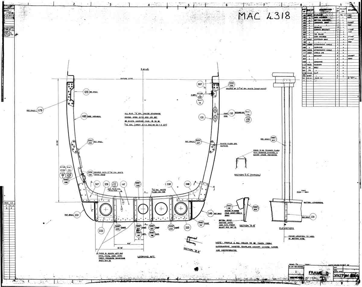 Spitfire Mk VII Type 351 Blueprints 35127 83 G Frame 7 A4 Photo Print