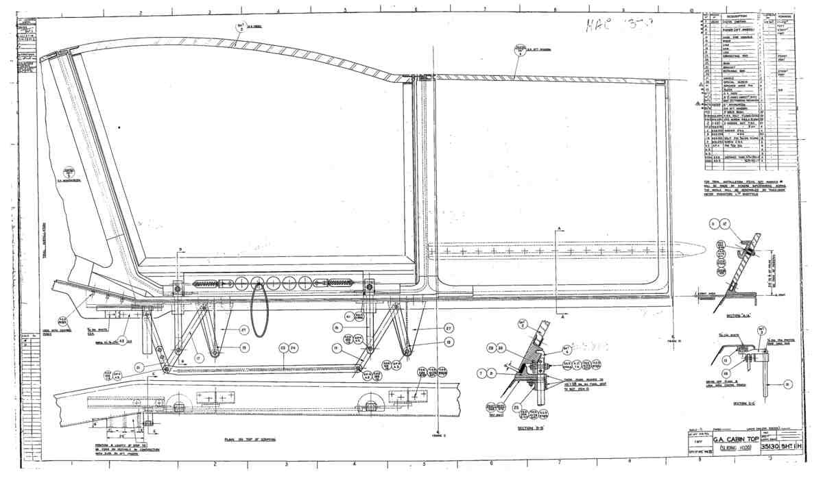 Spitfire Mk VII Type 351 Blueprints 35130 1 H GA Cabin Top sliding hood A4 Photo Print