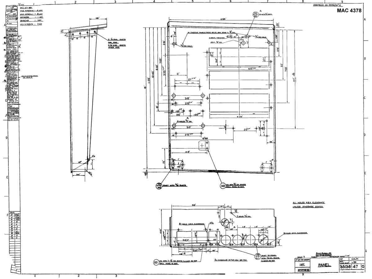 Spitfire Mk VII Type 351 Blueprints 35136 47 G Panel A4 Photo Print