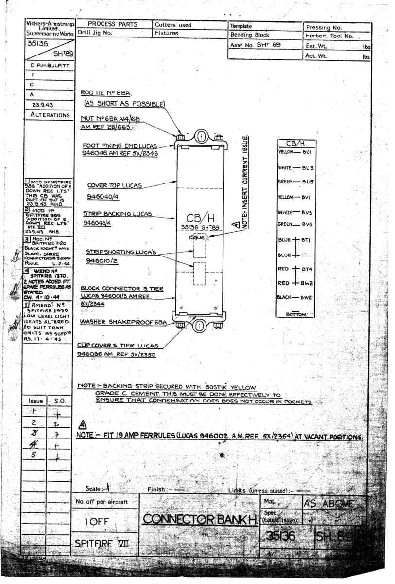 Spitfire Mk VII Type 351 Blueprints 35136 89 B Connector Bank H A4 Photo Print