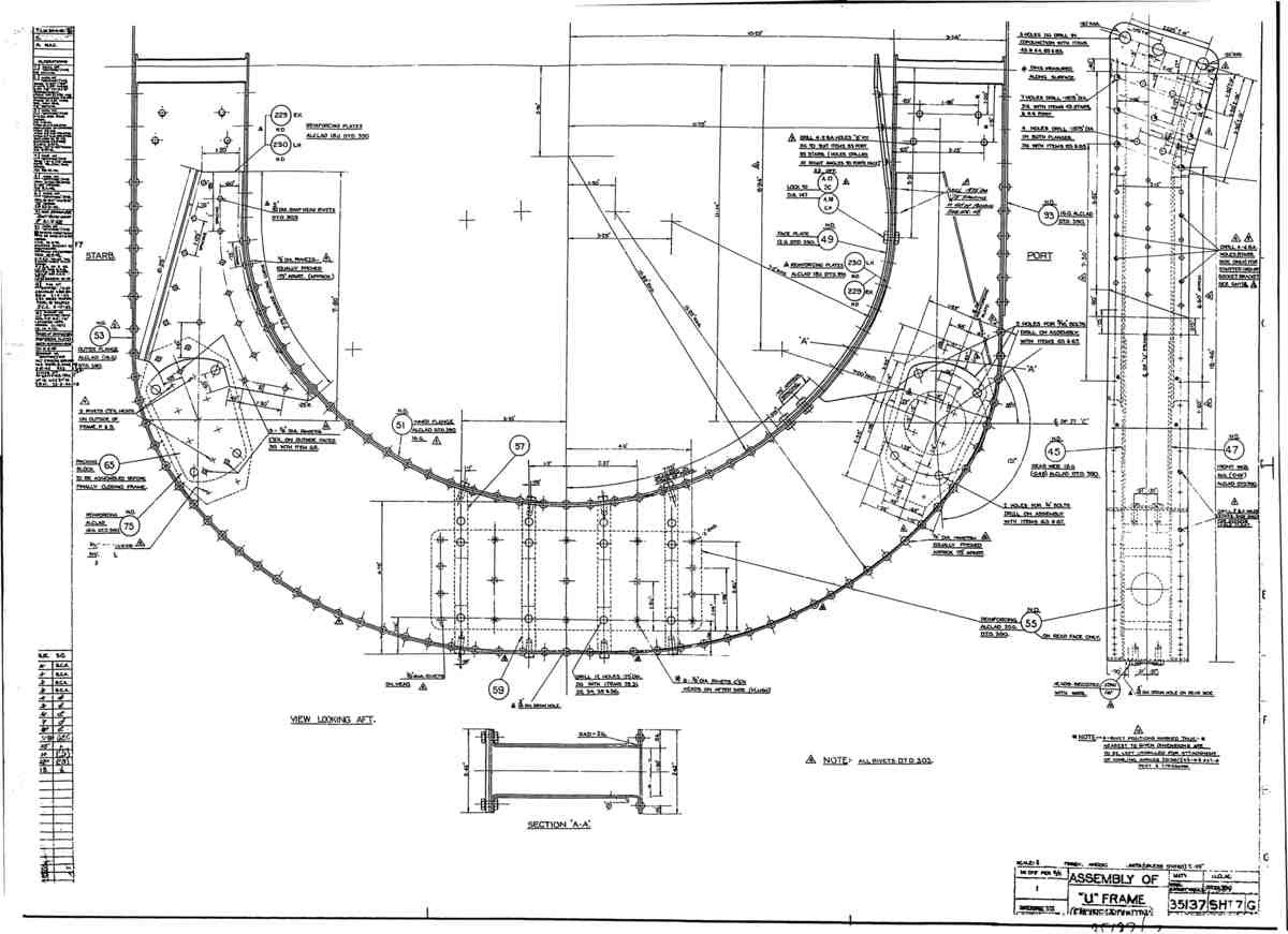 Spitfire Mk VII Type 351 Blueprints 35137 7 G Assembly of U Frame A4 Photo Print
