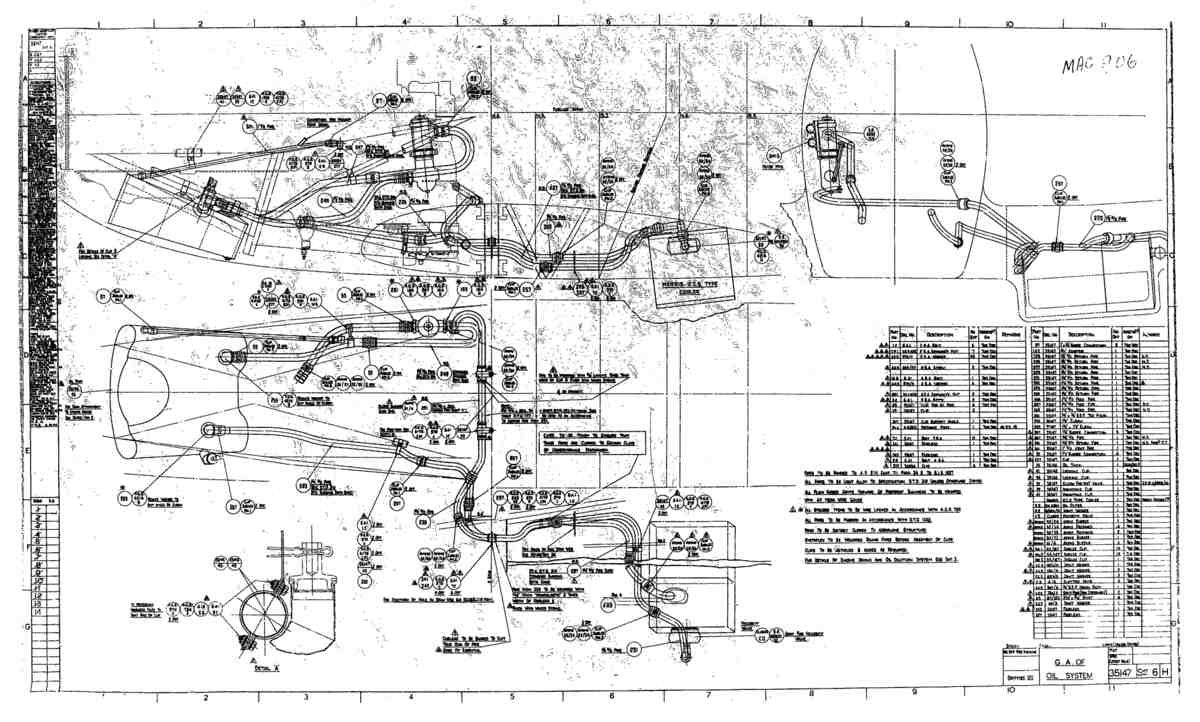 Spitfire Mk VII Type 351 Blueprints 35147 6 H GA of Oil System A4 Photo Print