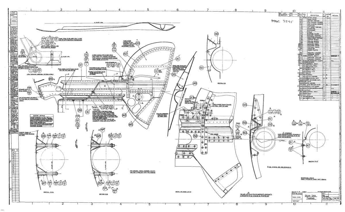 Spitfire Mk VII Type 351 Blueprints 35150 24 H Oleo Leg Fairing A4 Photo Print
