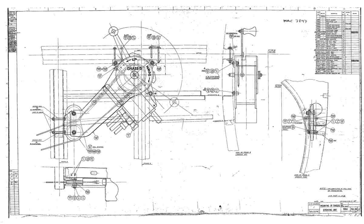 Spitfire Mk VII Type 351 Blueprints 35150 26 H Mounting of Chassis Operating Unit A4 Photo Print