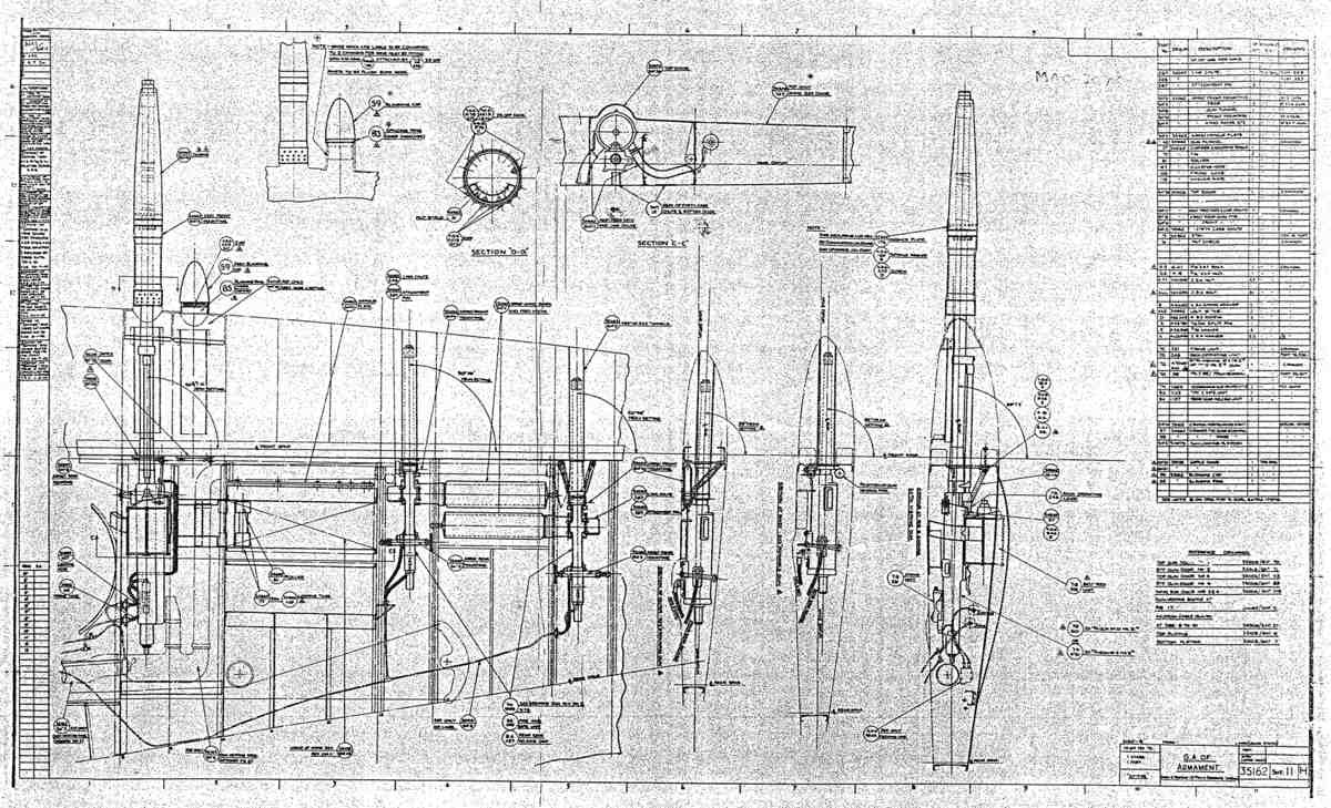 Spitfire Mk VII Type 351 Blueprints 35162 11 H GA of Armament A4 Photo Print