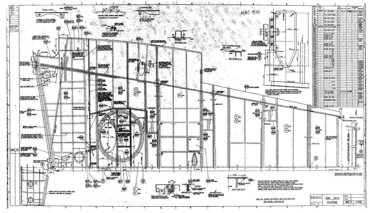 Spitfire Mk VIII Type 353 Blueprints 35308 3Top Skin Plating A4 Photo Print