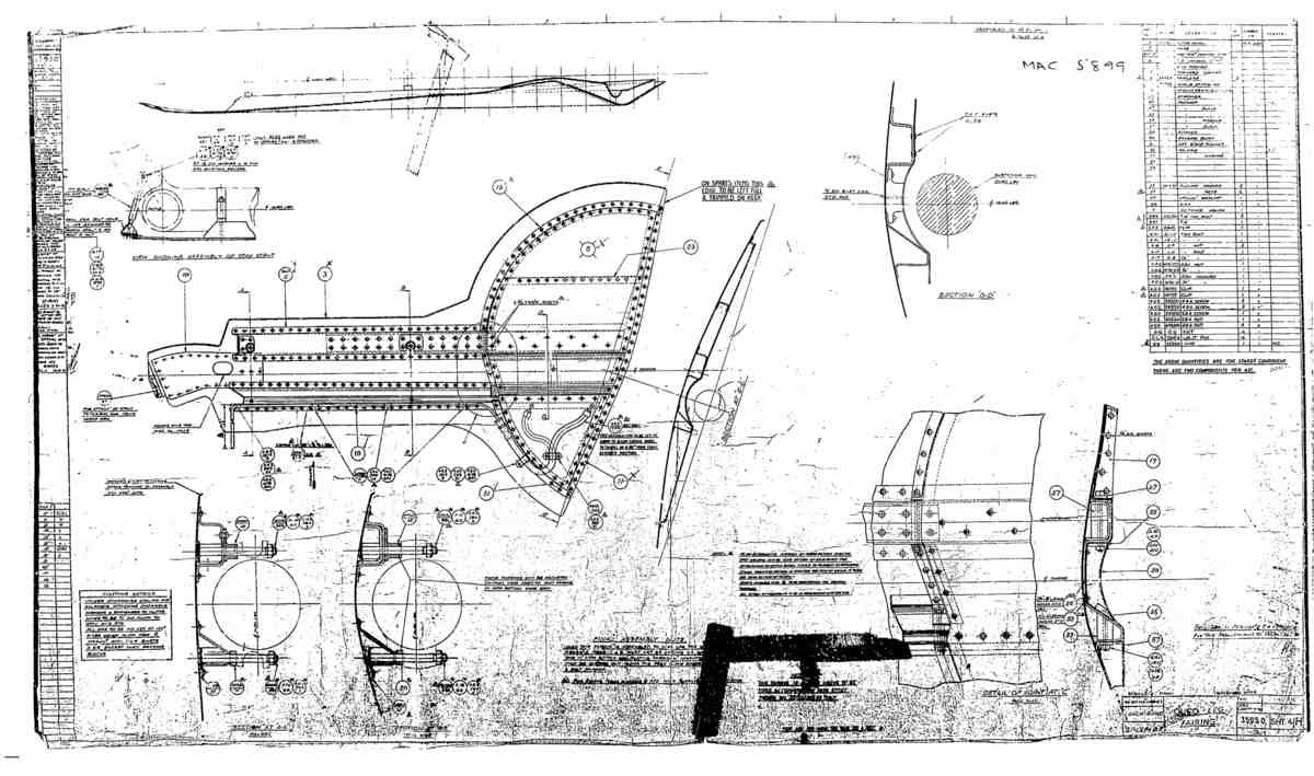 Spitfire Mk VIII Type 359 Blueprints 35950 4 H Oleo Leg fairing A4 Photo Print