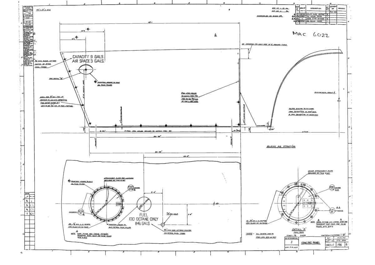 Spitfire MkI II Blueprints 000000qu A4 Photo Print
