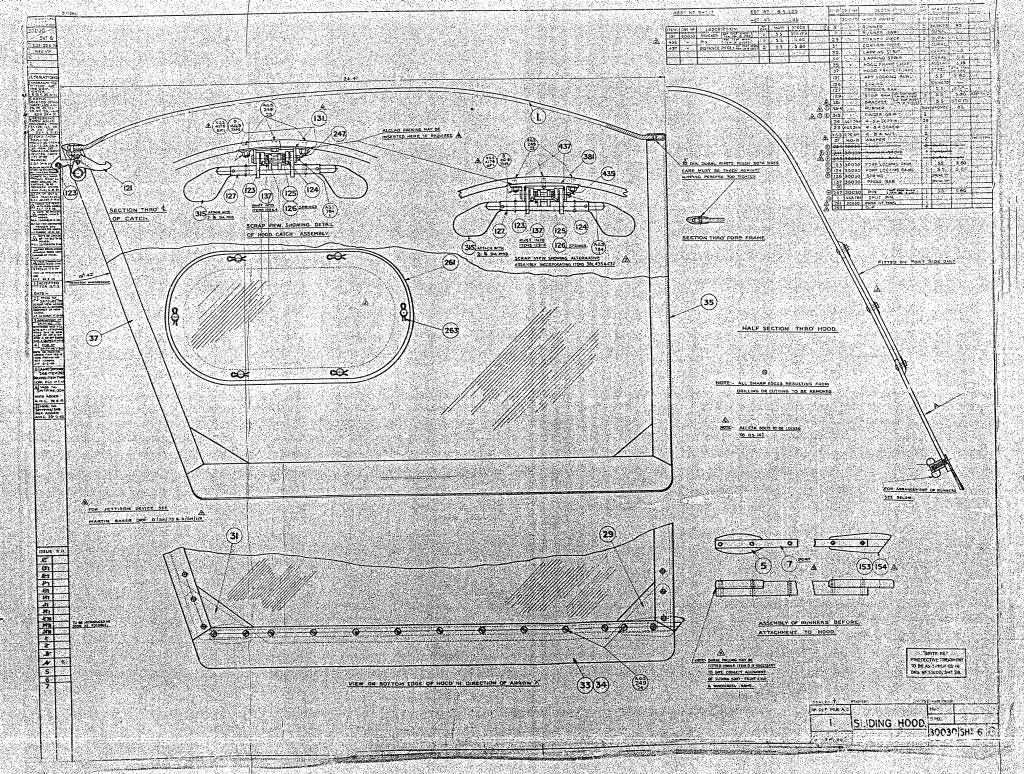 Spitfire MkI II Blueprints 30030 SHT 62 G Sliding Hood A4 Photo Print