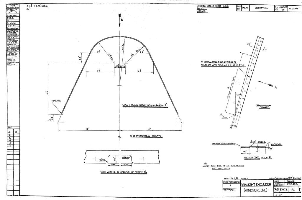 Spitfire MkI II Blueprints 34930 SHT 13 D A4 Photo Print