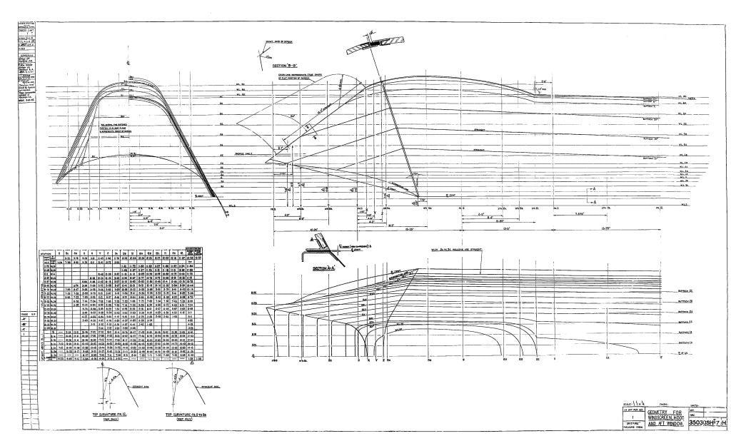 Spitfire MkI II Blueprints 35030 SHT 7 H Windscreen Geometry A4 Photo Print
