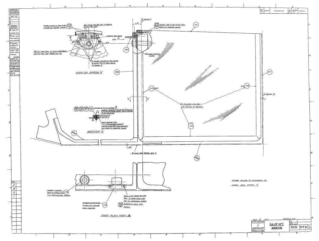 Spitfire MkI II Blueprints 35030 SHT 8 G Window A4 Photo Print
