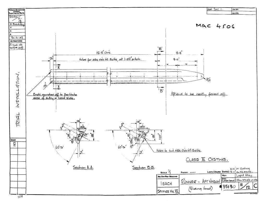Spitfire MkI II Blueprints 35130 SHT 11, 12 C A4 Photo Print