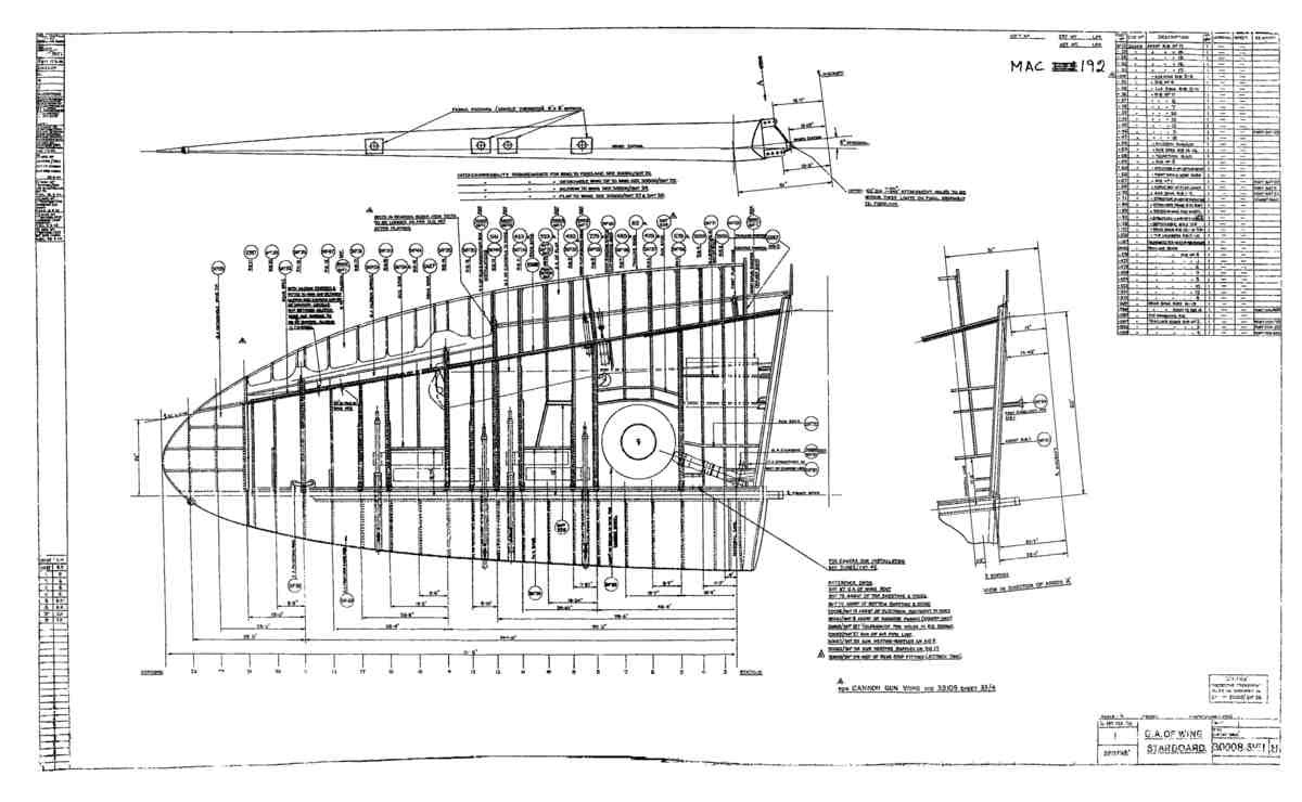 Spitfire MkI II Type 300 Blueprints 30008 1 H GA of Wing starboard A4 Photo Print