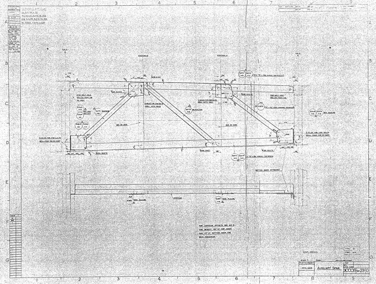 Spitfire MkI II Type 300 Blueprints 30008 231 G Auxiliary Spar A4 Photo Print
