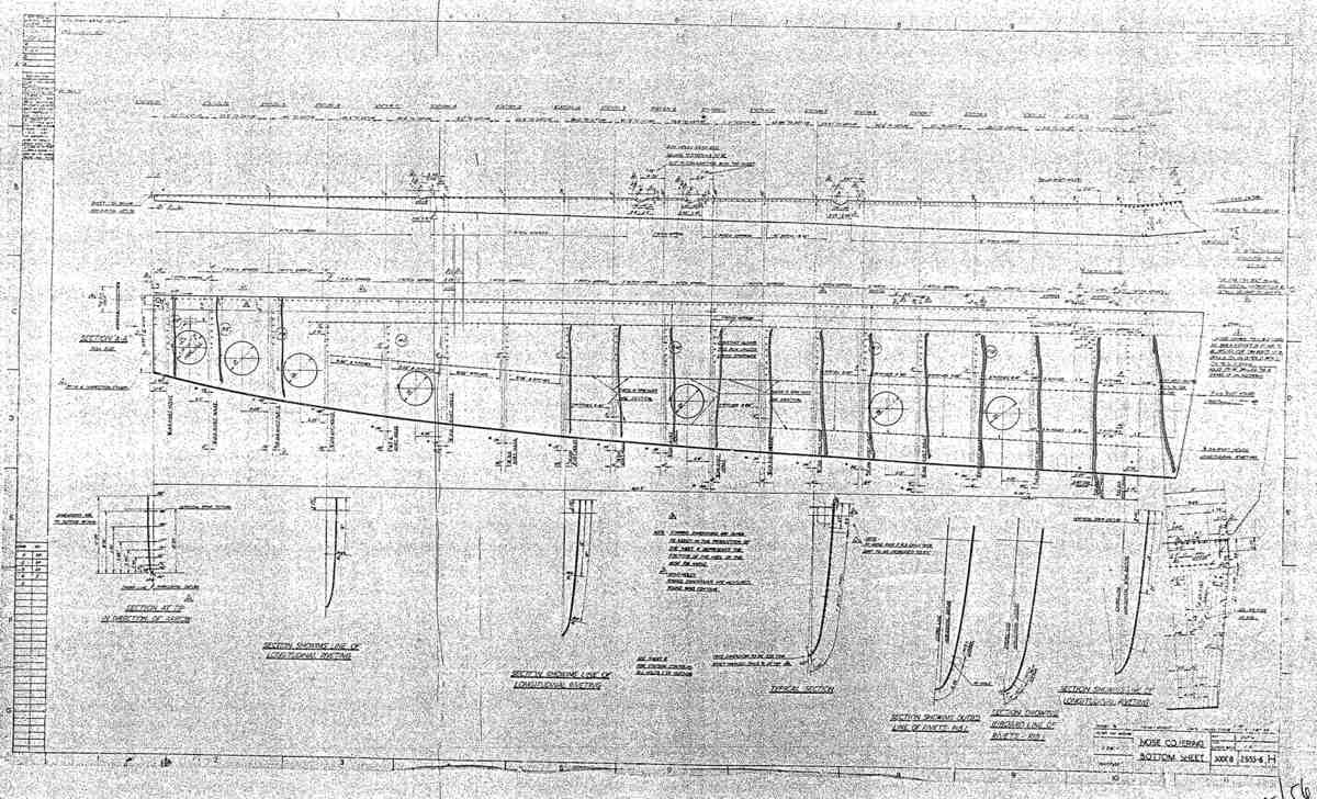 Spitfire MkI II Type 300 Blueprints 30008 2955,2956 H Nose Covering Bottom Sheet A4 Photo Print