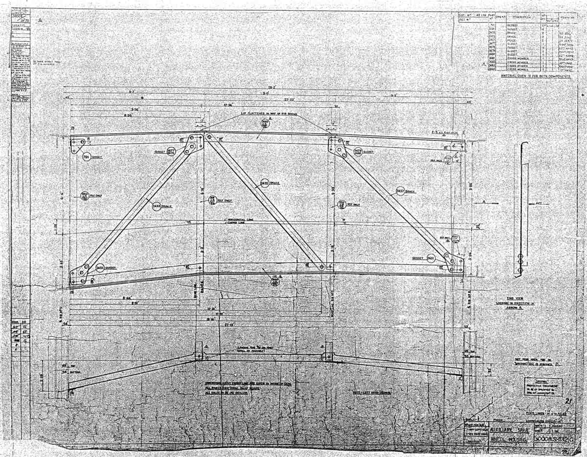 Spitfire MkI II Type 300 Blueprints 30008 32 G Auxilliary Spar Wheel Housing A4 Photo Print