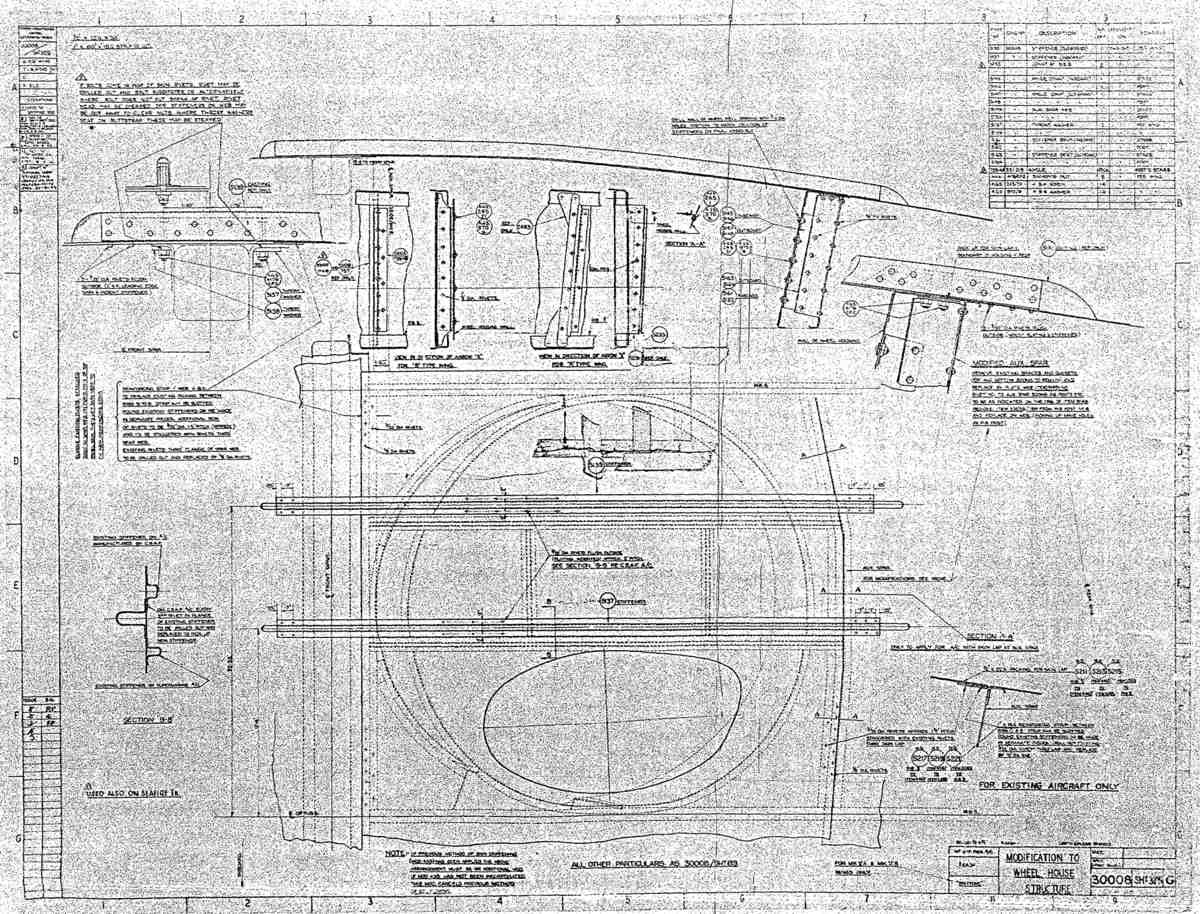 Spitfire MkI II Type 300 Blueprints 30008 325 G Modification to Wheel House Structure A4 Photo Print