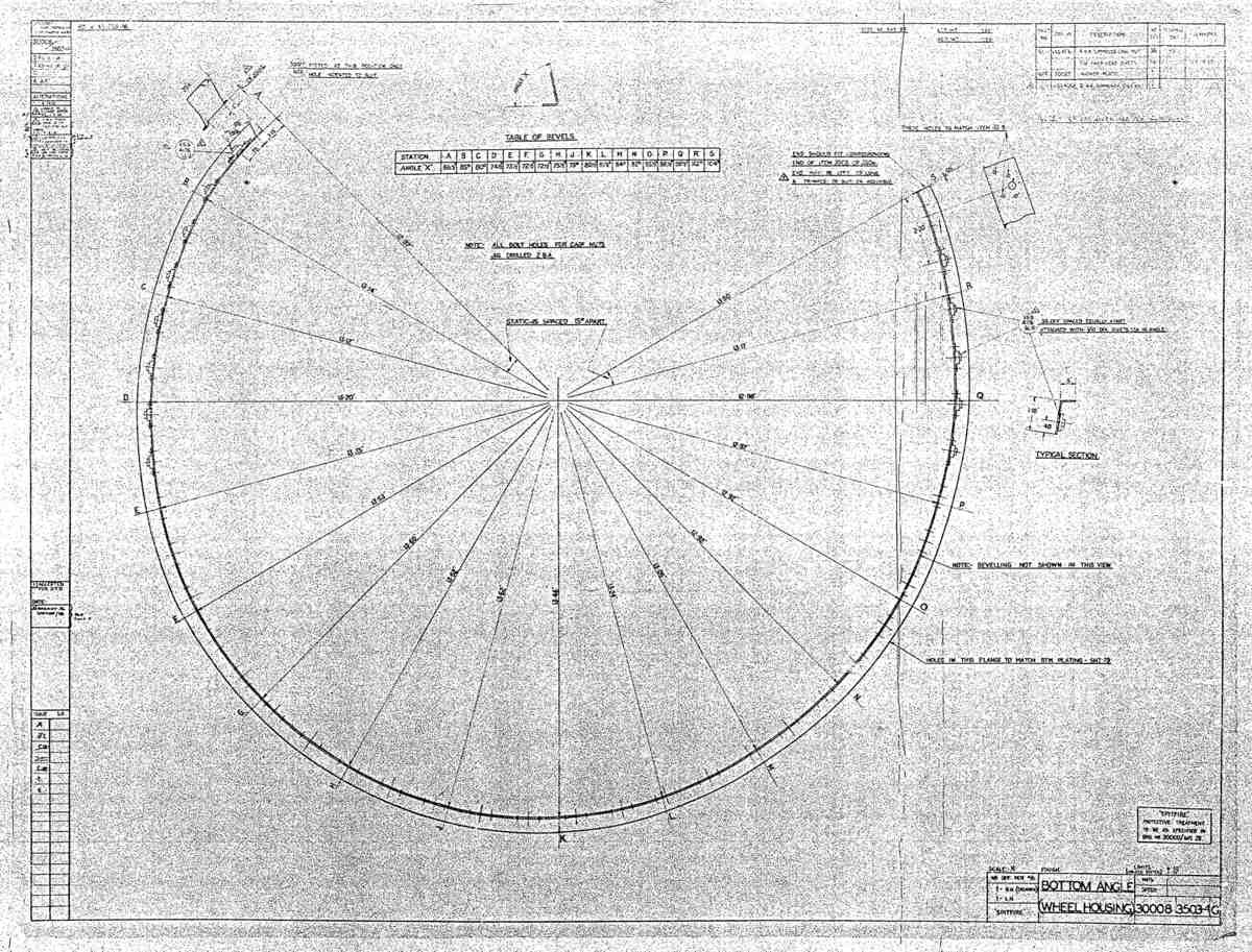 Spitfire MkI II Type 300 Blueprints 30008 3503,3504 G Bottom Angle Wheel Housing A4 Photo Print