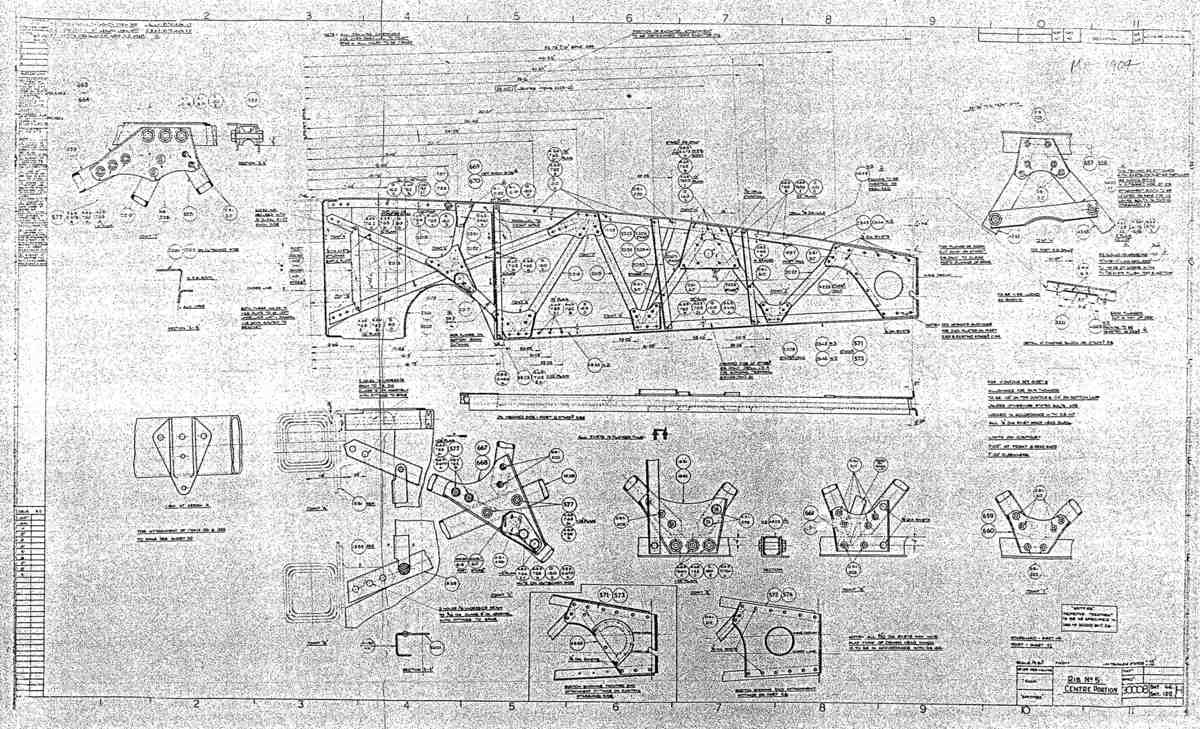 Spitfire MkI II Type 300 Blueprints 30008 46,122 H Rib No 5 Centre Portion A4 Photo Print