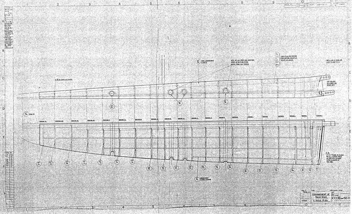 Spitfire MkI II Type 300 Blueprints 30008 66 H Arrangement of Front Spar and Nose Ribs A4 Photo Print
