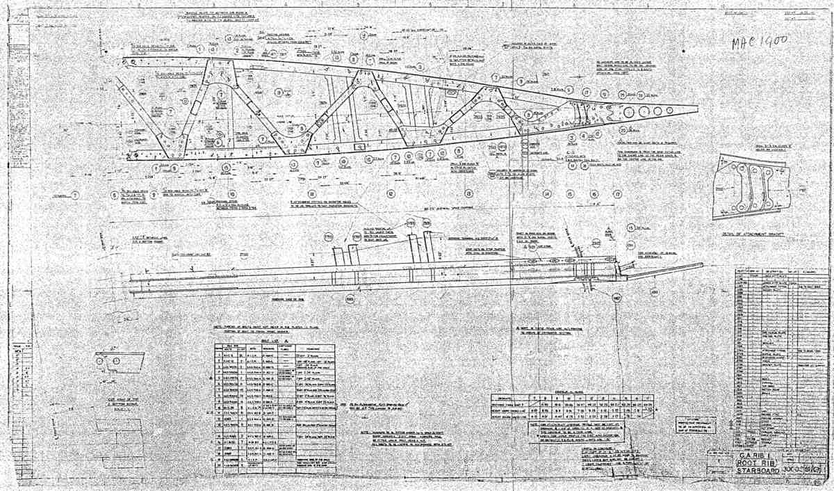 Spitfire MkI II Type 300 Blueprints 30008 67 H GA Rib 1 Root Rib Starboard A4 Photo Print