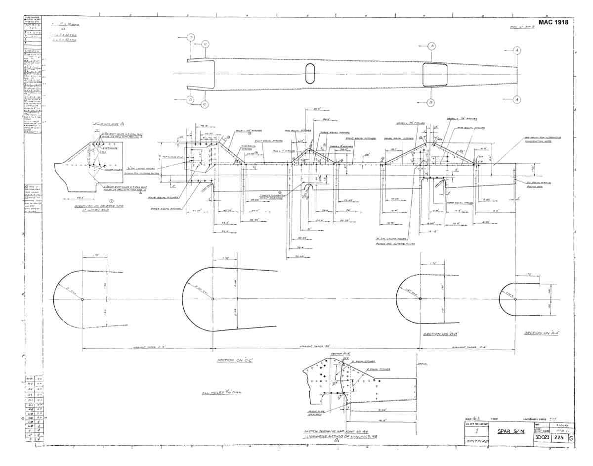 Spitfire MkI II Type 300 Blueprints 30023 225 G Spar Skin A4 Photo Print