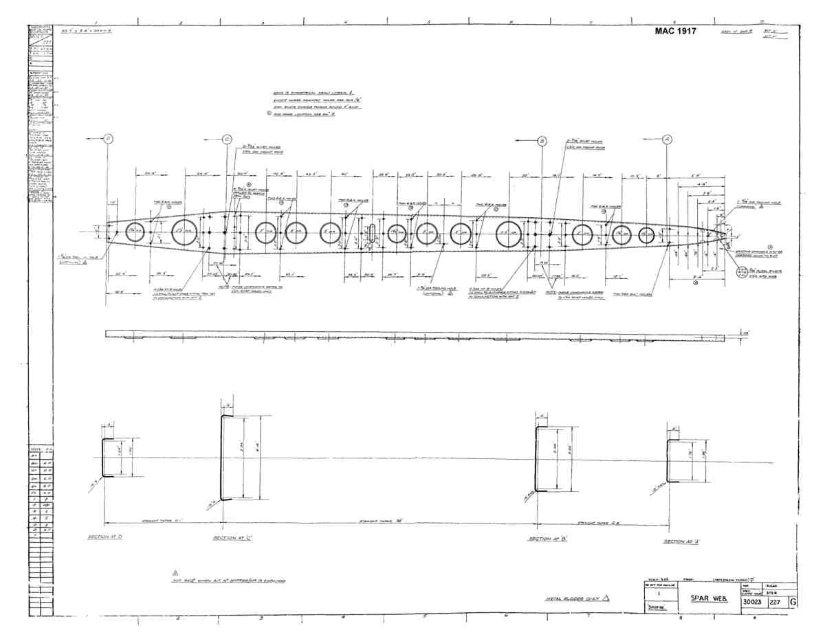 Spitfire MkI II Type 300 Blueprints 30023 227 G Spar Web A4 Photo Print