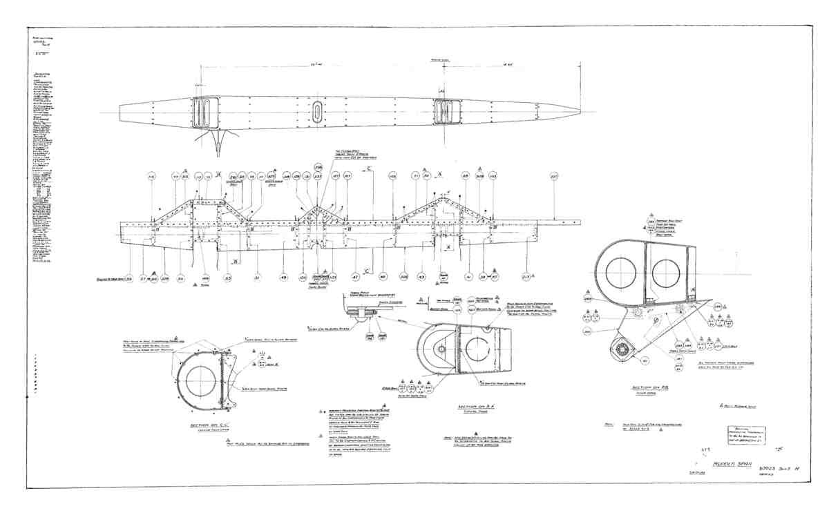 Spitfire MkI II Type 300 Blueprints 30023 5 H Rudder Spar A4 Photo Print