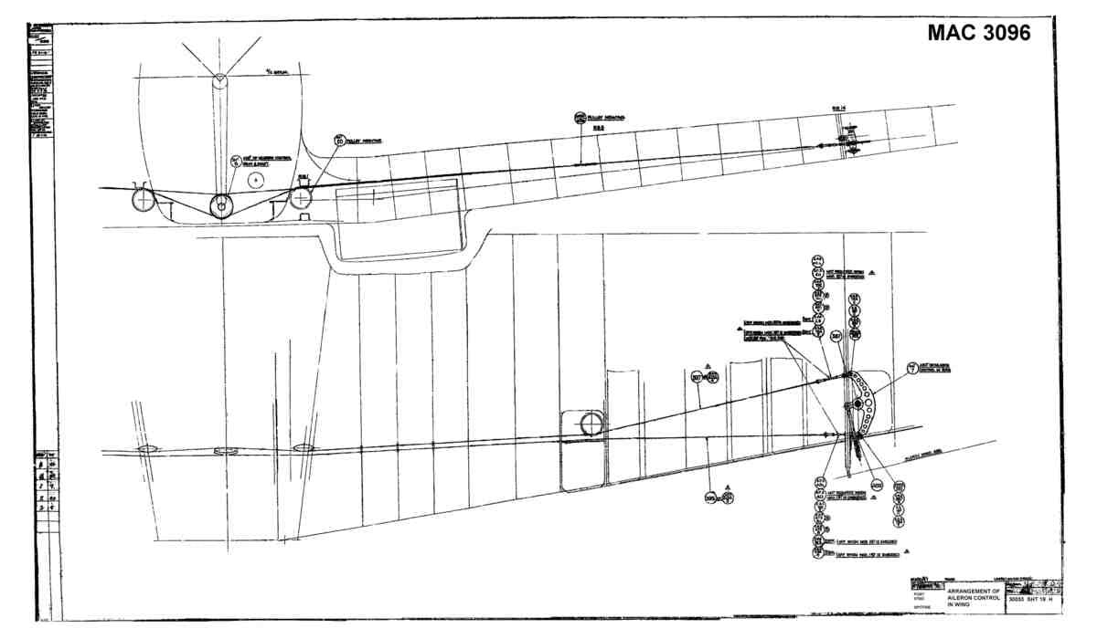 Spitfire MkI II Type 300 Blueprints 30033 19 H Arrangement of Aileron Control in Wing A4 Photo Print