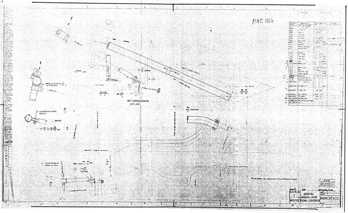 Spitfire MkI II Type 300 Blueprints 30033 31 H Assembly Locking Gear Flying Controls A4 Photo Print