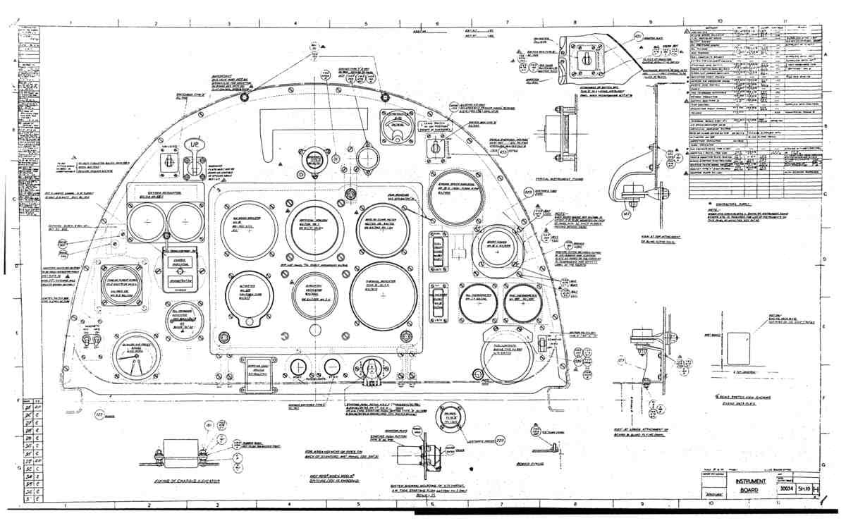 Spitfire MkI II Type 300 Blueprints 30034 10 H Instrument Board A4 Photo Print