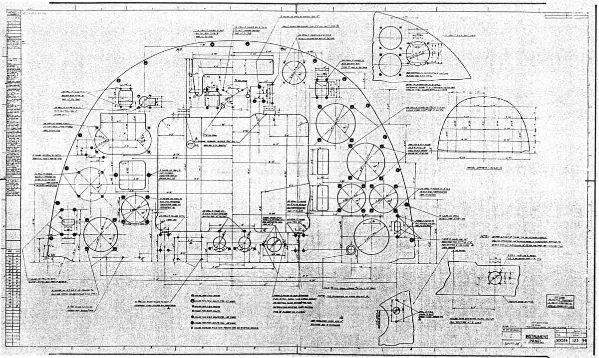 Spitfire MkI II Type 300 Blueprints 30034 123 H Instrument Panel A4 Photo Print