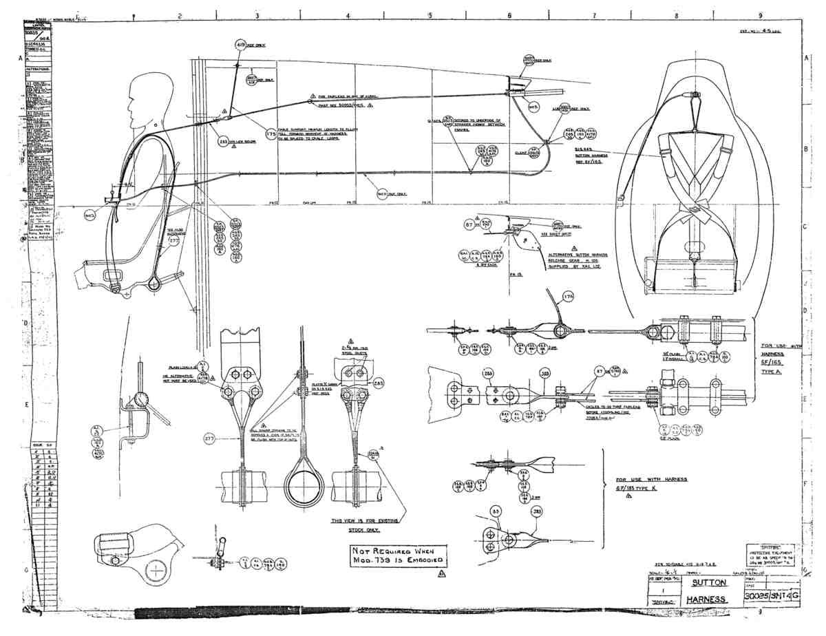 Spitfire MkI II Type 300 Blueprints 30035 4 G Sutton Harness A4 Photo Print