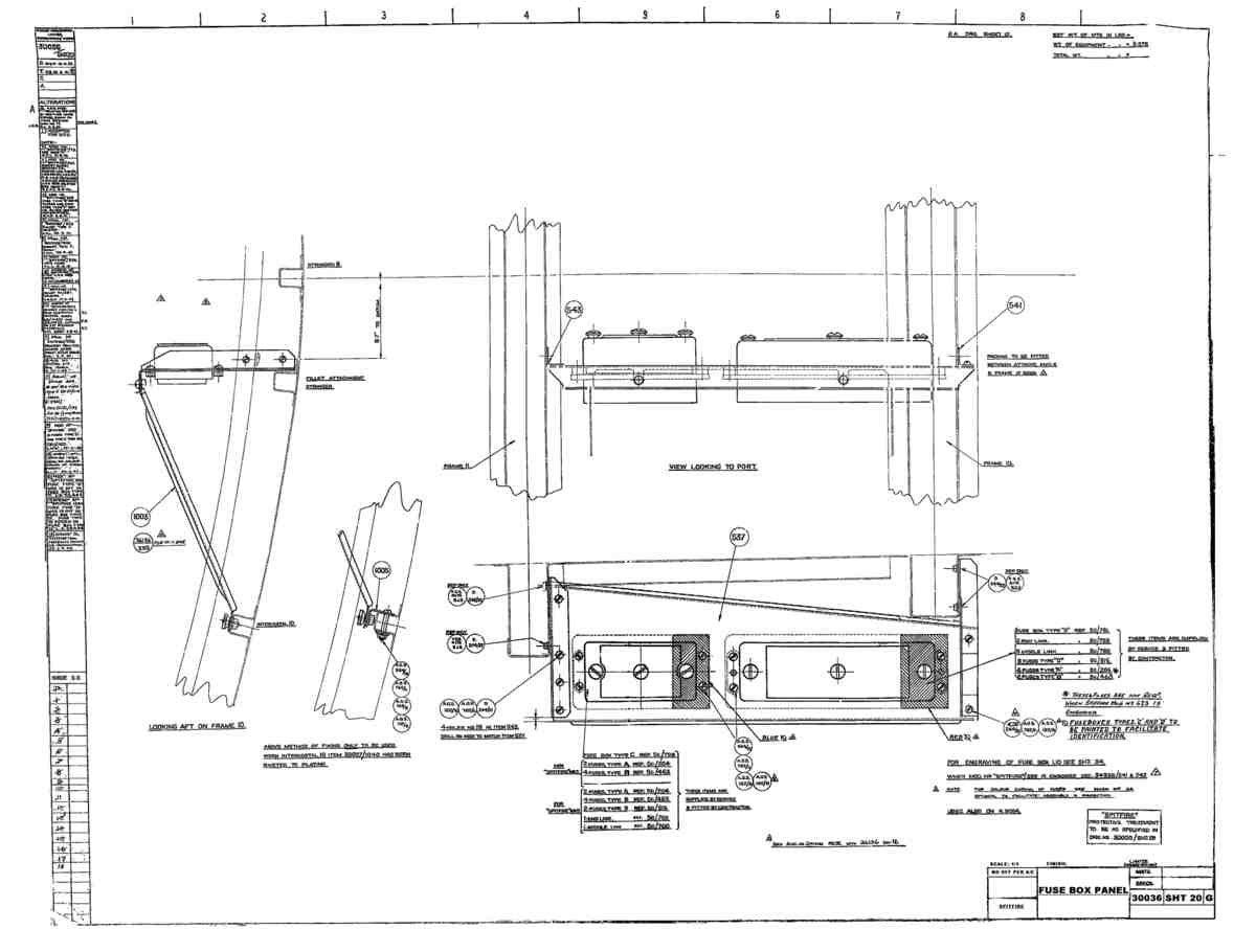 Spitfire MkI II Type 300 Blueprints 30036 20 G Fuse Box Panel A4 Photo Print