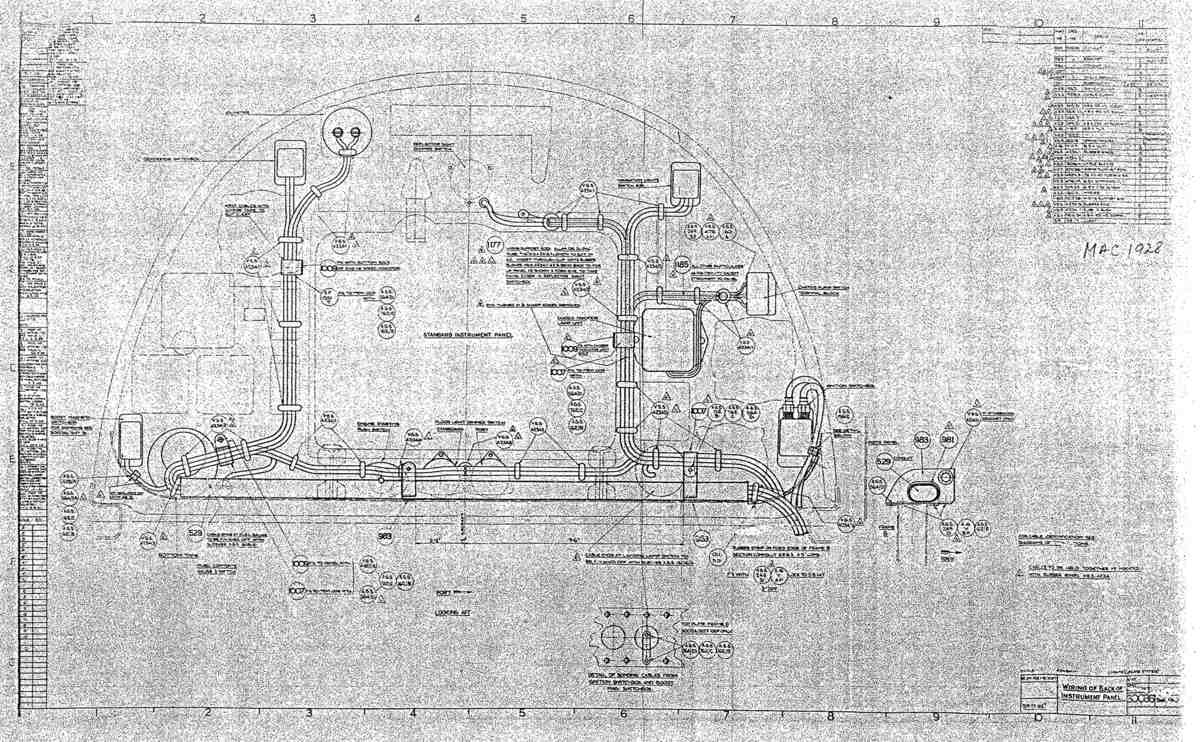 Spitfire MkI II Type 300 Blueprints 30036 43  Wiring of Back of Instrument Panel A4 Photo Print